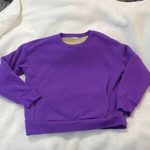 SANTINY Fleece Sherpa Lined Sweatshirt Warm Pullover Sweater with Pockets